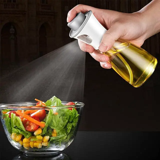 Main image of 6.09oz/180ml Oil Sprayer Glass Oil Dispenser Bottle Spray Lemon Juice Sprayer for Cooking, Salad, BakingCleaning, Plants(White)