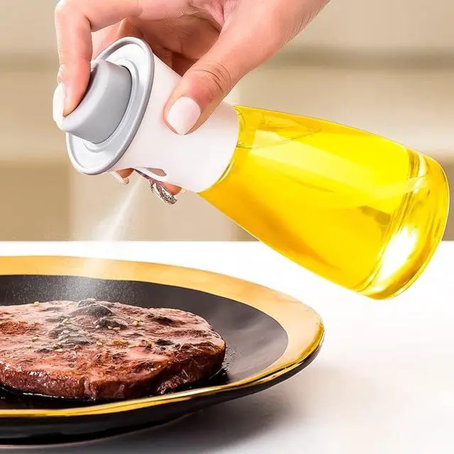 Alt view image 2 of 7 - 6.09oz/180ml Oil Sprayer Glass Oil Dispenser Bottle Spray Lemon Juice Sprayer for Cooking, Salad, BakingCleaning, Plants(White)