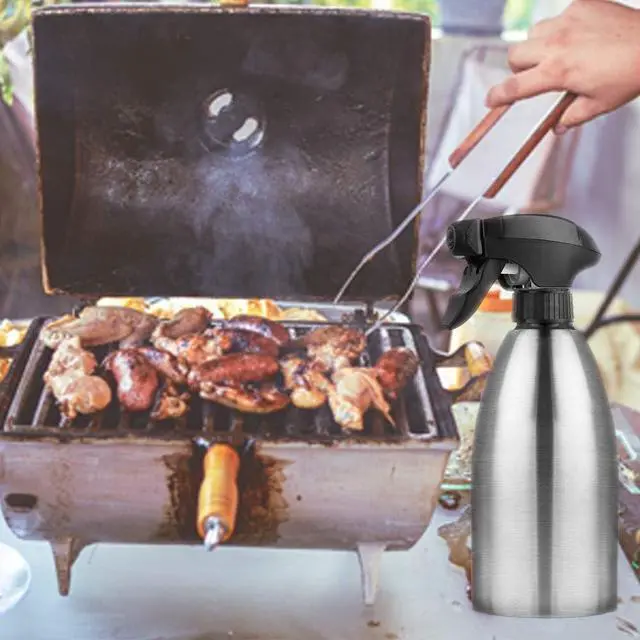 Alt view image 3 of 7 - Accmor Olive Oil Sprayer, Vinegar Sprayer Dispenser, Safety Exquisitely Stainless Steel Container Seasoning Kitchenware Tools for BBQ, Cooking, Frying and Grilling (17oz (500ML))