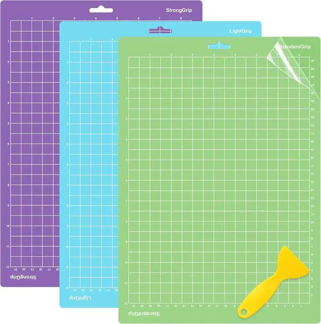 Main image of WISYOK 12x8.5 Inch Cutting Mats, 3 Pack, Reusable | Adhesive Cutting Mats, Standard, Light, Strong Grip, Ideal for Quilting, Sewing, Home, Office, School Projects