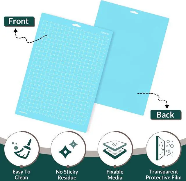 Alt view image 4 of 6 - WISYOK 12x8.5 Inch Cutting Mats, 3 Pack, Reusable | Adhesive Cutting Mats, Standard, Light, Strong Grip, Ideal for Quilting, Sewing, Home, Office, School Projects