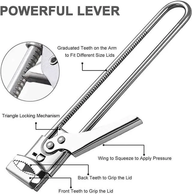 Alt view image 2 of 7 - Master Jar & Bottle Opener,Adjustable Multifunctional Stainless Steel Can Opener Jar Lid Gripper,Manual,Kitchen AccessoriesSilver