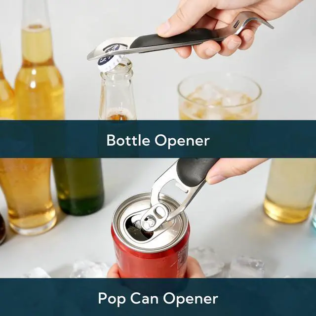 Alt view image 3 of 6 - KITCHENDAO 3 in 1 Magnetic Bottle and Can Opener for Refrigerator, Stainless Steel Manual Can Punch Opener with Soft-Touch Handle, Fridge Magnet Design for Easy Storage, Multi-purpose Church Key