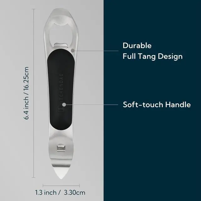 Alt view image 4 of 6 - KITCHENDAO 3 in 1 Magnetic Bottle and Can Opener for Refrigerator, Stainless Steel Manual Can Punch Opener with Soft-Touch Handle, Fridge Magnet Design for Easy Storage, Multi-purpose Church Key
