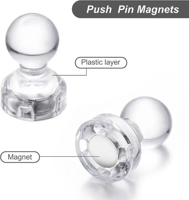 Alt view image 3 of 7 - 66PCS Magnetic Push Pin Magnet, Fridge Magnet Magnetic Thumb Tacks for Kitchen, Refrigerator, Office, School, Whiteboard.Magnets for Whiteboard