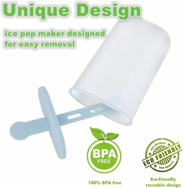 Alt view image 2 of 7 - Popsicle Molds Set 6 Pieces Ice Popsicle Maker-BPA Free,Easy-Release Ice Pop Molds,Homemade Ice Cream Molds (Blue) | with Sticks, BPA Free, Make Healthy Pops,Easy-Release, Homemade(Blue)