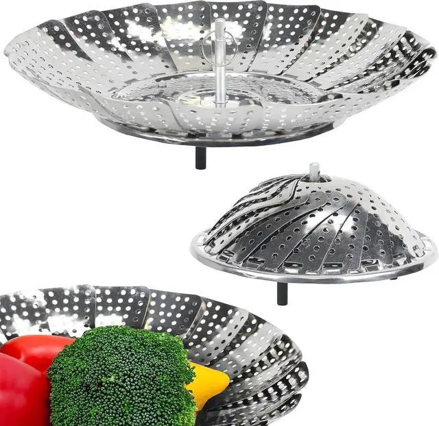 Main image of Chef Craft Classic Steamer Basket, 6 inch Diameter 9.5 inch Expanded, Stainless Steel
