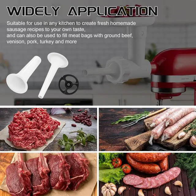 Alt view image 2 of 7 - Magluv Stand Mixer Sausage Stuffer Tube Kit for KitchenAid Sausage Stuffer Attachment