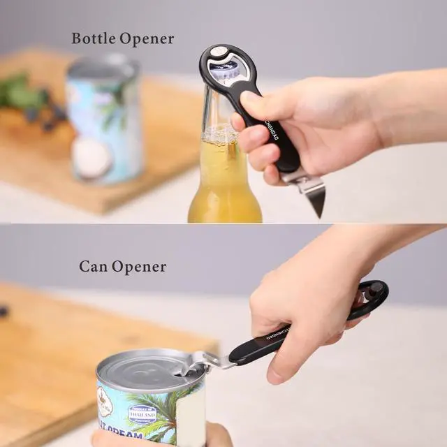 Alt view image 2 of 7 - KITCHENDAO Magnetic Bottle and Can Opener for Refrigerator, Stainless Steel Manual Can Punch Opener for Liquid with Cap Catcher, Stick to Fridge for Easy Storage, Can Tapper Church Key with Magnet