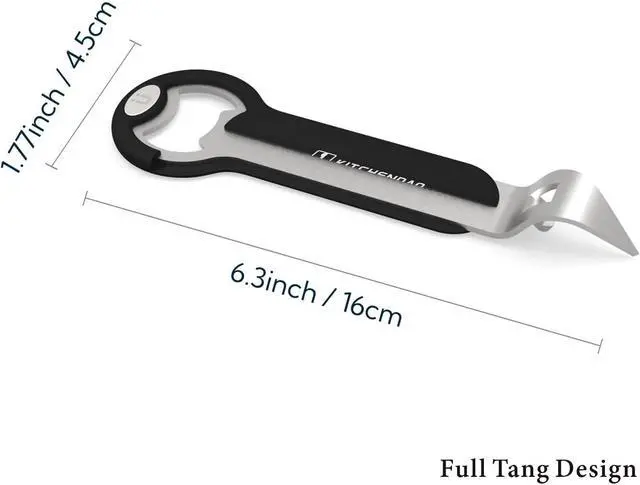 Alt view image 7 of 7 - KITCHENDAO Magnetic Bottle and Can Opener for Refrigerator, Stainless Steel Manual Can Punch Opener for Liquid with Cap Catcher, Stick to Fridge for Easy Storage, Can Tapper Church Key with Magnet