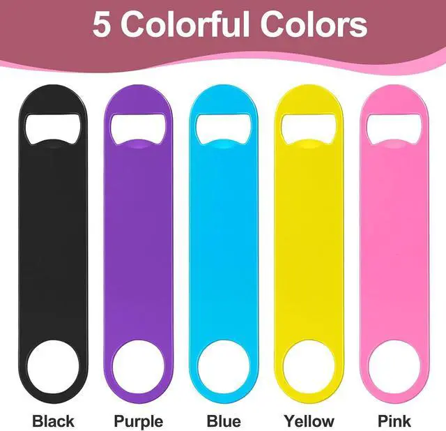 Alt view image 7 of 7 - WEGAZ-5 Pack 7 Inches Large Colorful Beer Bottle OpenersStainless Steel