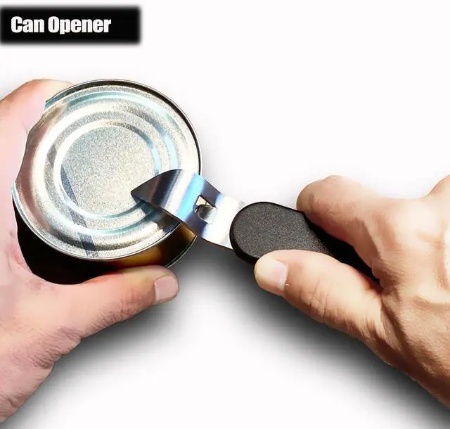 Alt view image 4 of 7 - 3-in-1 Magnetic Bottle & Can Opener, Manual Can Punch Opener, Black | Punch Can Opener for Liquid with Cap Catcher, Stick to Fridge/Refrigerator for Easy Storage,Magnet Can Tapper Church Key
