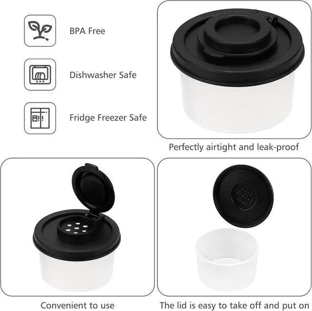 Alt view image 4 of 7 - Accmor 4pcs Salt and Pepper Shakers, Mini Salt Shaker to go Moisture Proof Salt Pepper Shakers Spice Container Dispenser for Camping Picnic Lunch Boxes Travel Kitchen