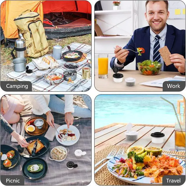 Alt view image 5 of 7 - Accmor 4pcs Salt and Pepper Shakers, Mini Salt Shaker to go Moisture Proof Salt Pepper Shakers Spice Container Dispenser for Camping Picnic Lunch Boxes Travel Kitchen