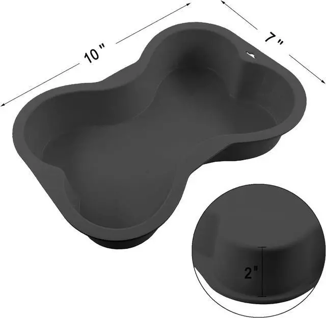 Alt view image 2 of 6 - HINMAY Silicone Dog Bone Cake Pan with Decorating Pen (Black, 10") | Bone Shape Cake Mold