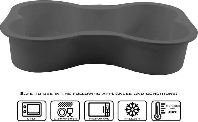 Alt view image 5 of 6 - HINMAY Silicone Dog Bone Cake Pan with Decorating Pen (Black, 10") | Bone Shape Cake Mold