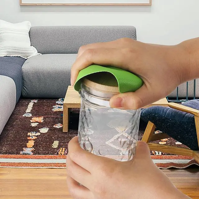 Alt view image 5 of 7 - LUTER 4pcs Jar Opener Gripper Pad for Seniors with Weak Hands, Rubber | Multi-function Silicone Bottle Opener Lid Cap Rubber Gripper Pads Kitchen Coasters Gadgets, Light Blue, Green