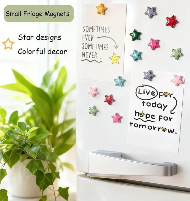 Alt view image 3 of 7 - KEYDUACU Cute Fridge Magnets,Colorful Strong Star Magnets Refrigerator | Colorful 3D Craft Decor Magnet,Fun Strong Fridge Magnets for Kitchen,Office Whiteboard, Cabinet and Locker