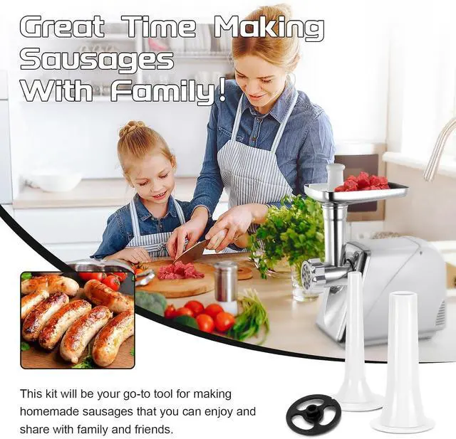 Alt view image 5 of 7 - Magluv Stand Mixer Sausage Stuffer Tube Kit for KitchenAid Sausage Stuffer Attachment