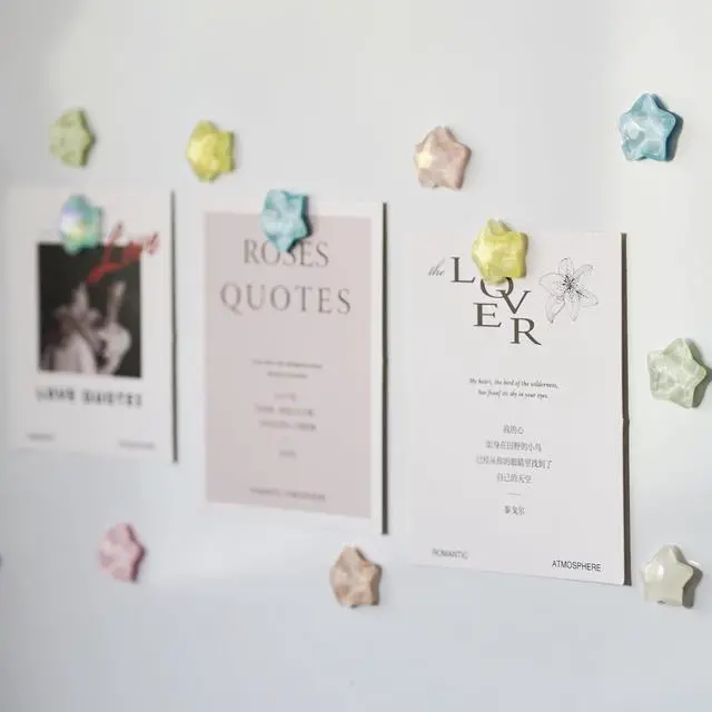 Alt view image 3 of 7 - KEYDUACU Cute Fridge Magnets,Colorful Strong Star Magnets Refrigerator | 15Pcs Shiny Colorful 3D Craft Decor Magnet,Fun Strong Fridge Magnets for Kitchen,Office Whiteboard, Cabinet and Locker