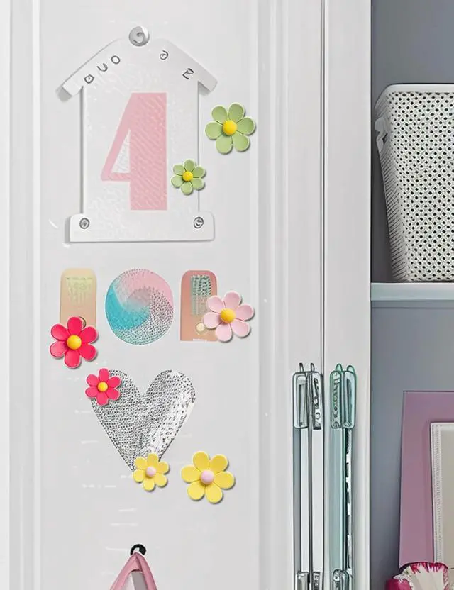 Alt view image 6 of 7 - Mymazn Fridge Magnets Cute Colorful Refrigerator Magnets 3D Flower 14PCS | Funny Decorative Magnet for Office Kitchen Locker (7 Small+7 Large)