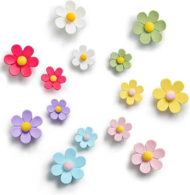 Alt view image 7 of 7 - Mymazn Fridge Magnets Cute Colorful Refrigerator Magnets 3D Flower 14PCS | Funny Decorative Magnet for Office Kitchen Locker (7 Small+7 Large)