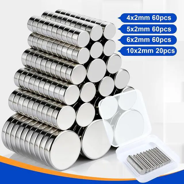 Alt view image 3 of 6 - TRYMAG 200Pcs Small Magnets, 4 Different Sizes Neodymium Magnet for Crafts | Tiny Mini Round Refrigerator Magnets, Multi-Use for 3D Printing, Fridge, DIY, Office, Hobbies and Science
