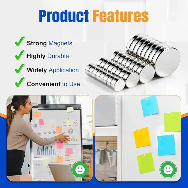 Alt view image 4 of 6 - TRYMAG 200Pcs Small Magnets, 4 Different Sizes Neodymium Magnet for Crafts | Tiny Mini Round Refrigerator Magnets, Multi-Use for 3D Printing, Fridge, DIY, Office, Hobbies and Science