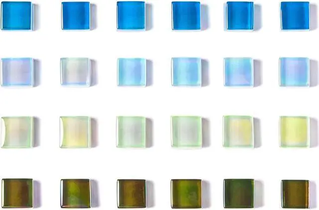 Main image of Zreal Fridge Magnets, Cute 24 Pack Colorful Glass Refrigerator Magnets | Decorative Magnet Office Kitchen Locker (Iridescent Blue Green)