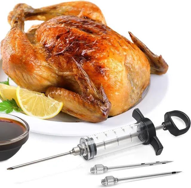 Alt view image 6 of 7 - Tri-Sworker Plastic Meat Injector Kit for Smoker with 3 Flavor Food Syringe Needles, Ideal for Injecting Marinade into Turkey, Meat, Brisket; 1-OZ; Including Paper User Manual, Recipe E-Book (PDF)