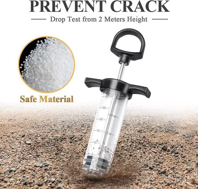 Alt view image 4 of 7 - Tri-Sworker Plastic Meat Injector Kit for Smoker with 3 Flavor Food Syringe Needles, Ideal for Injecting Marinade into Turkey, Meat, Brisket; 1-OZ; Including Paper User Manual, Recipe E-Book (PDF)