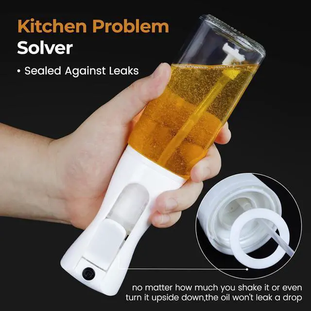 Alt view image 5 of 6 - Glass Olive Oil Sprayer For Cooking, 2026 New Upgraded Powerful Even-Spray Oil Dispenser for Kitchen, Air Fryer, Salad, BBQ (220ml)