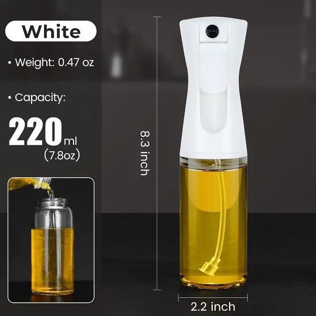 Alt view image 6 of 6 - Glass Olive Oil Sprayer For Cooking, 2026 New Upgraded Powerful Even-Spray Oil Dispenser for Kitchen, Air Fryer, Salad, BBQ (220ml)