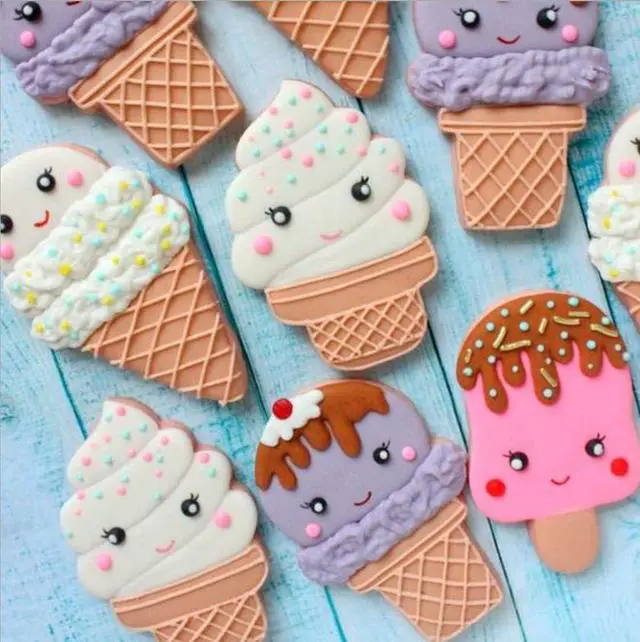 Alt view image 5 of 7 - Ice Cream Cookie Cutters, Summer Ice Cream Cone Cookie Cake Mold Bakery Supplies, Stainless Steel Metal Molds Cutters for Making Biscuits
