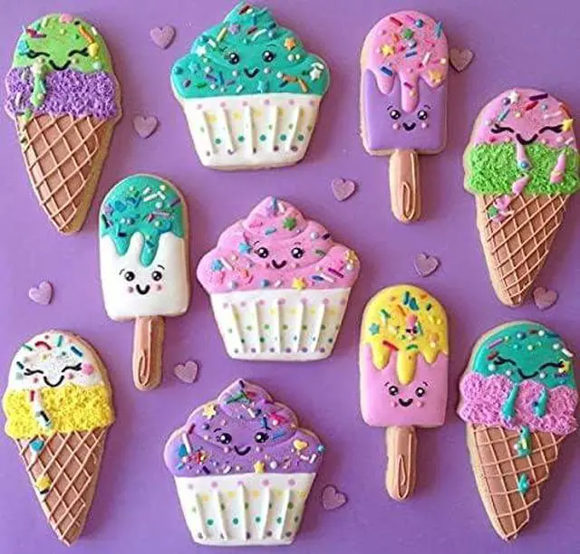 Alt view image 6 of 7 - Ice Cream Cookie Cutters, Summer Ice Cream Cone Cookie Cake Mold Bakery Supplies, Stainless Steel Metal Molds Cutters for Making Biscuits