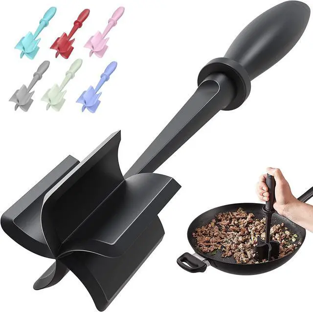 Main image of PGYARD Meat Chopper Hamburger Grinder, Kitchen Smasher for Ground Beef | Heat Resistant, 5 Nylon Blade, Burger Grinder Potato Mix Tool, Meat & Poultry Tenderizers, Dishwasher Safe, Black