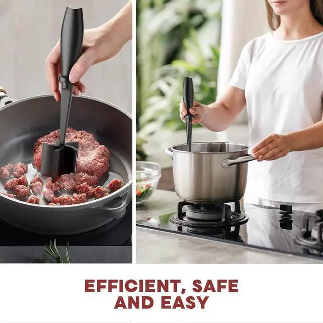 Alt view image 6 of 7 - PGYARD Meat Chopper Hamburger Grinder, Kitchen Smasher for Ground Beef | Heat Resistant, 5 Nylon Blade, Burger Grinder Potato Mix Tool, Meat & Poultry Tenderizers, Dishwasher Safe, Black