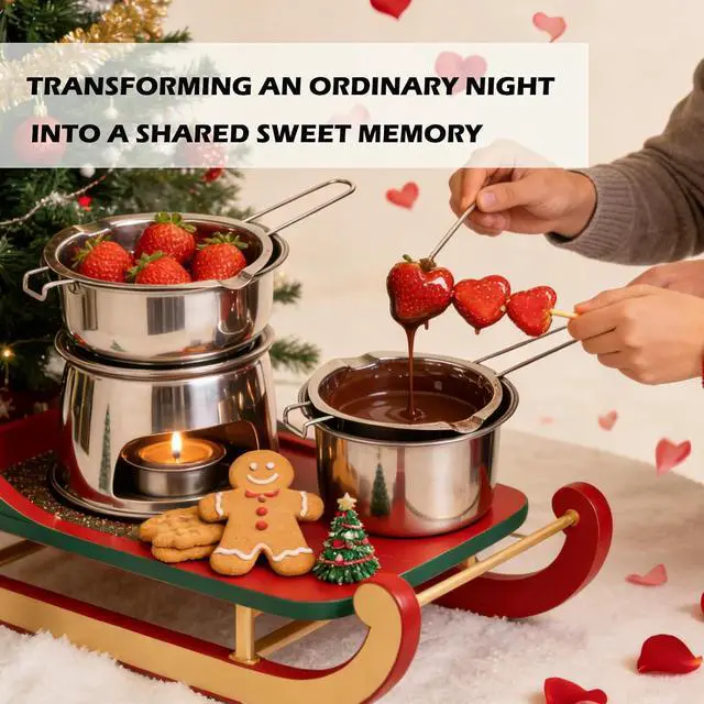 Alt view image 5 of 6 - Chocolate Melting Pot - 600ML Double Boiler with Heat Resistant Handle, Stainless Steel Double Boiler Pot Set, Double Boilers for Stove Top can Melt Chocolate, Butter, Candy and Candle