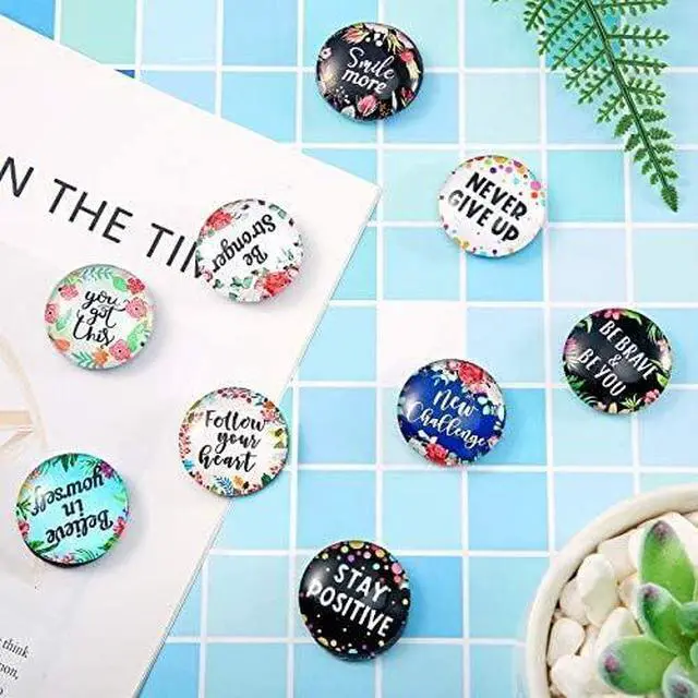 Alt view image 5 of 6 - Weewooday 10 Pcs Inspirational Fridge Magnets Bulk Cute Locker Accessories | Decorative Refrigerator Magnets, Motivational Quote Flower Decor, Back to School Gifts for Office, Cabinet, Whiteboard