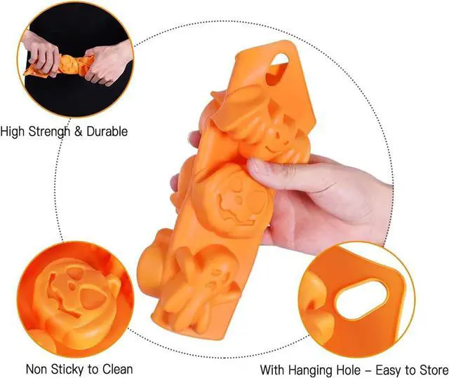 Alt view image 3 of 7 - 2Pcs Halloween Silicone Cake MoldPumpkin Bat Skull Ghost Shape Silicone Candy Chocolate Molds for DIY Cookies Soap Candy Gummy Chocolate Mold Ice Cream Tray for Kitchen DIY Baking Tools