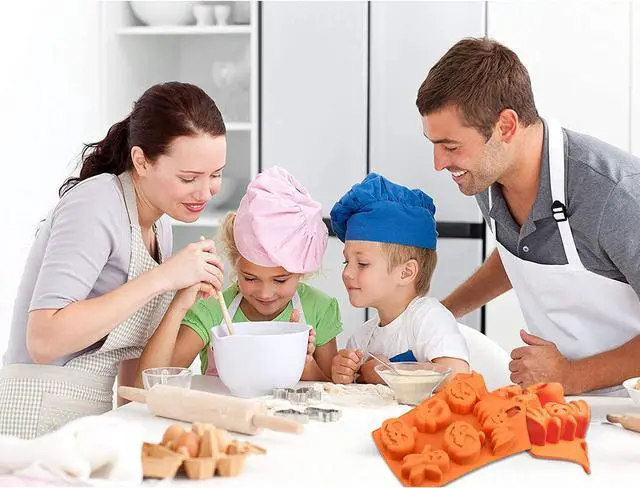 Alt view image 7 of 7 - 2Pcs Halloween Silicone Cake MoldPumpkin Bat Skull Ghost Shape Silicone Candy Chocolate Molds for DIY Cookies Soap Candy Gummy Chocolate Mold Ice Cream Tray for Kitchen DIY Baking Tools