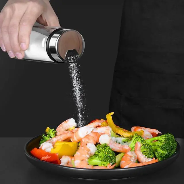 Alt view image 3 of 7 - Verdental 7 oz Salt Pepper Shakers with 3 Adjustable Outlet Holes | Glass Spices Jar, Sugar Seasoning Cans for Kitchen, Restaurant, Baking, Dessert and Coffee Shops, BBQ Camping