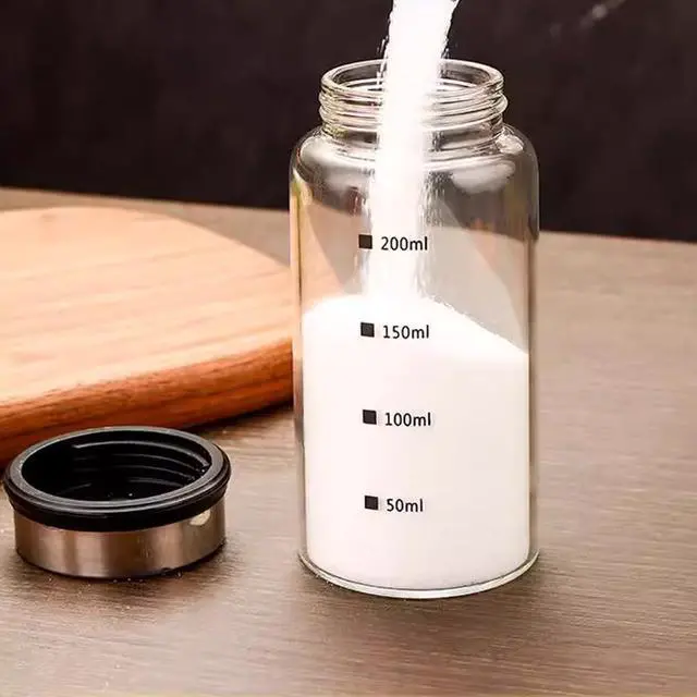 Alt view image 5 of 7 - Verdental 7 oz Salt Pepper Shakers with 3 Adjustable Outlet Holes | Glass Spices Jar, Sugar Seasoning Cans for Kitchen, Restaurant, Baking, Dessert and Coffee Shops, BBQ Camping
