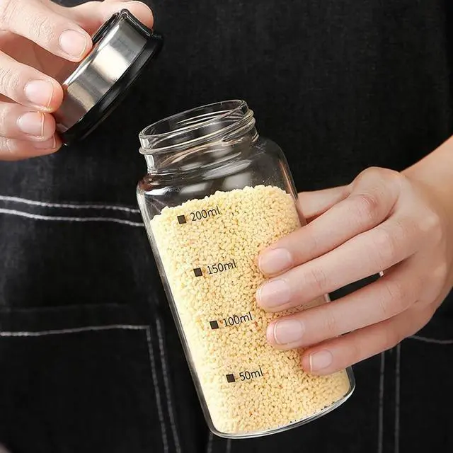 Alt view image 6 of 7 - Verdental 7 oz Salt Pepper Shakers with 3 Adjustable Outlet Holes | Glass Spices Jar, Sugar Seasoning Cans for Kitchen, Restaurant, Baking, Dessert and Coffee Shops, BBQ Camping