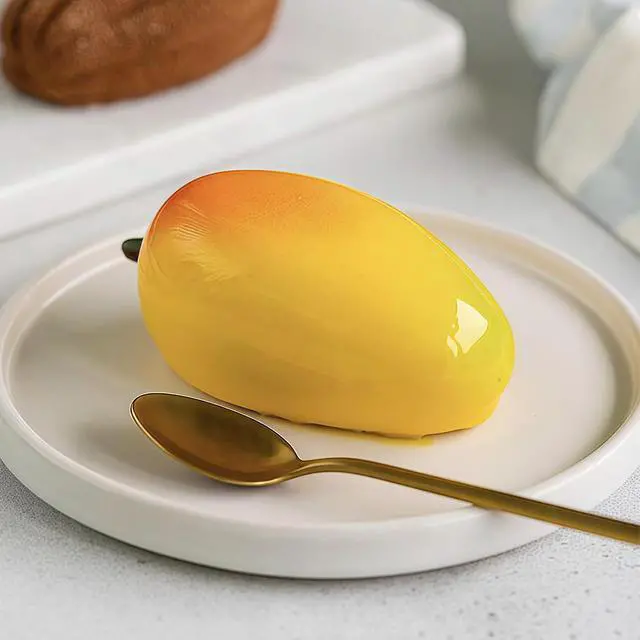 Alt view image 2 of 6 - 3D Mango Shape Cake Mold | Wrbin Set of 2 Mango Mold, Silicone Fruit Molds for Mini Cake,Jelly, Pudding, Ice Cream, Ice Cube, Chocolate, Mousse Cake
