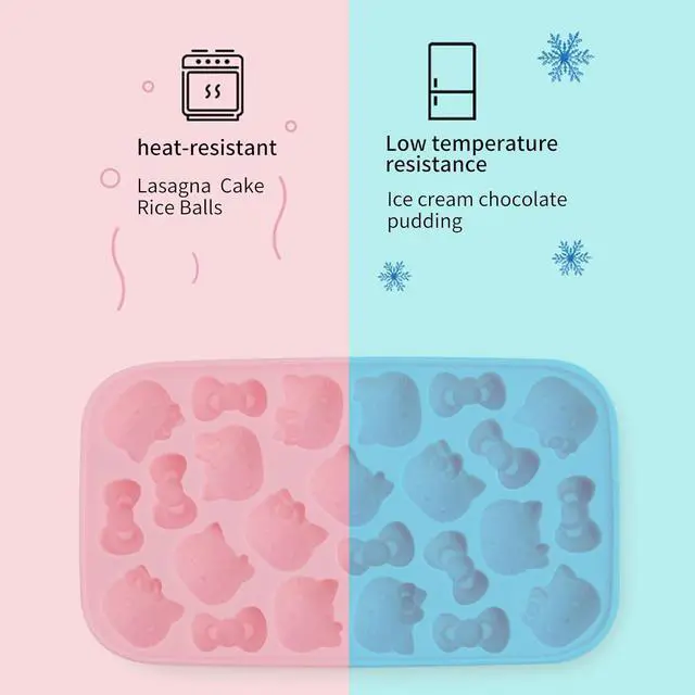 Alt view image 5 of 7 - For Kitty Cute Silicone Ice Molds,Comes with ice storage box, Cartoon Cat Sealed Ice Mold with Lid, Silicone Candy Molds, Birthday Cake Decoration, Candy Chocolate Cupcake Topper, DIY Baking Tools