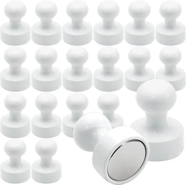 Main image of LOVIMAG Fridge Magnets 20Pcs, Magnet for Refrigerator Whiteboard, White | Small Strong Neodymium Metal Cute Push Pin for Classroom, Kitchen, Accessories Decorative, Office, Calendar