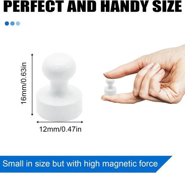 Alt view image 3 of 7 - LOVIMAG Fridge Magnets 20Pcs, Magnet for Refrigerator Whiteboard, White | Small Strong Neodymium Metal Cute Push Pin for Classroom, Kitchen, Accessories Decorative, Office, Calendar