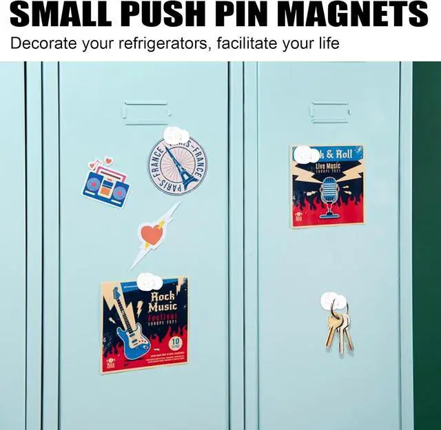 Alt view image 7 of 7 - LOVIMAG Fridge Magnets 20Pcs, Magnet for Refrigerator Whiteboard, White | Small Strong Neodymium Metal Cute Push Pin for Classroom, Kitchen, Accessories Decorative, Office, Calendar