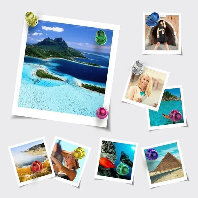 Alt view image 3 of 7 - Push Pin Magnets - 58 Pack 7 Assorted Color Strong, Office, Use at Kitchen Home and School Classroom, for Refrigerator Dry Erase Board and Whiteboard.